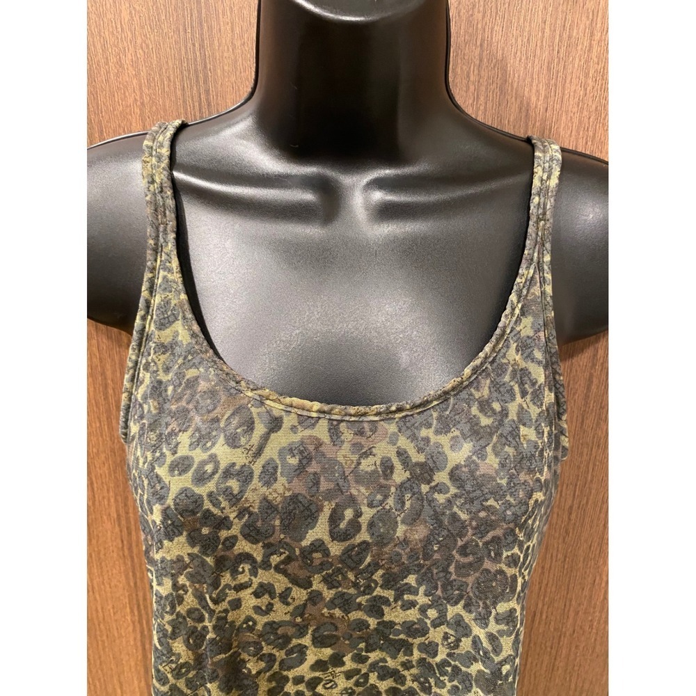 VICTORIA'S SECRET Y2K Green Animal Print Lingerie Dress S Lace Trim Sheer Mesh - Picture 5 of 13
